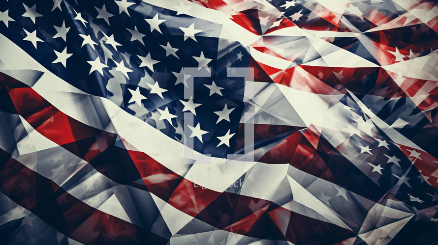 Geometric USA flag background. 