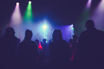 silhouettes of people at a concert 