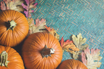 pumpkins and basket weave 