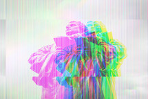 abstract coloring image of a statue of Martin Luther glitch art