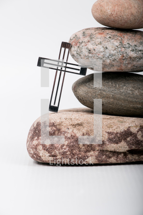 cross and stacked stones 