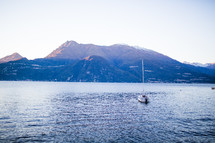 a boat in lake Como 