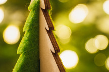 Christmas tree decor and bokeh lights 