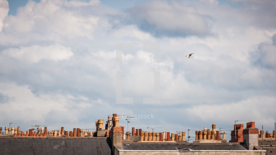 chimneys and rooftops 