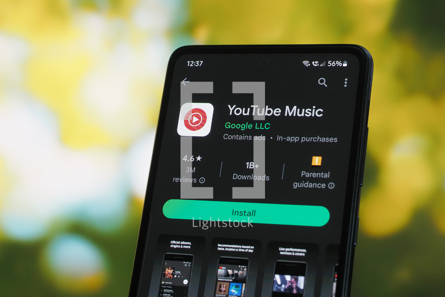YouTube Music app on a smartphone 