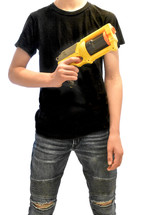 teen with nerf guns 