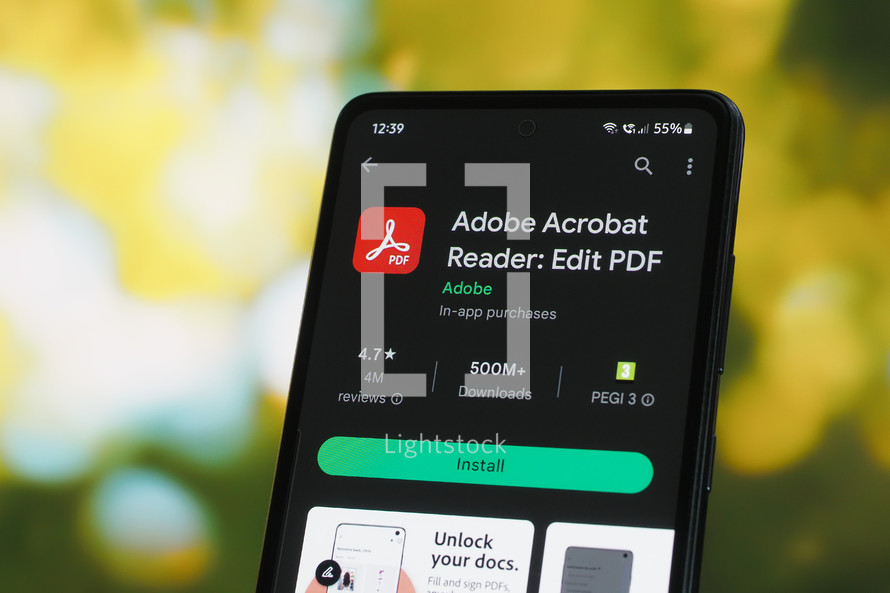Adobe Acrobat app on a smartphone 