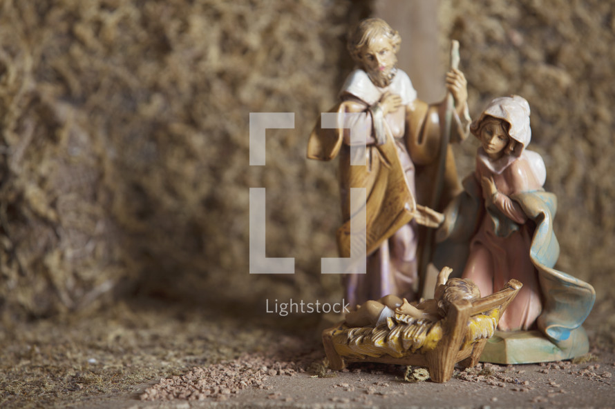 Nativity scene figurines.