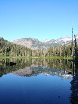 mountain lake and trees 