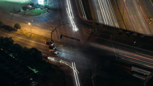 streaks of light from cars at night 