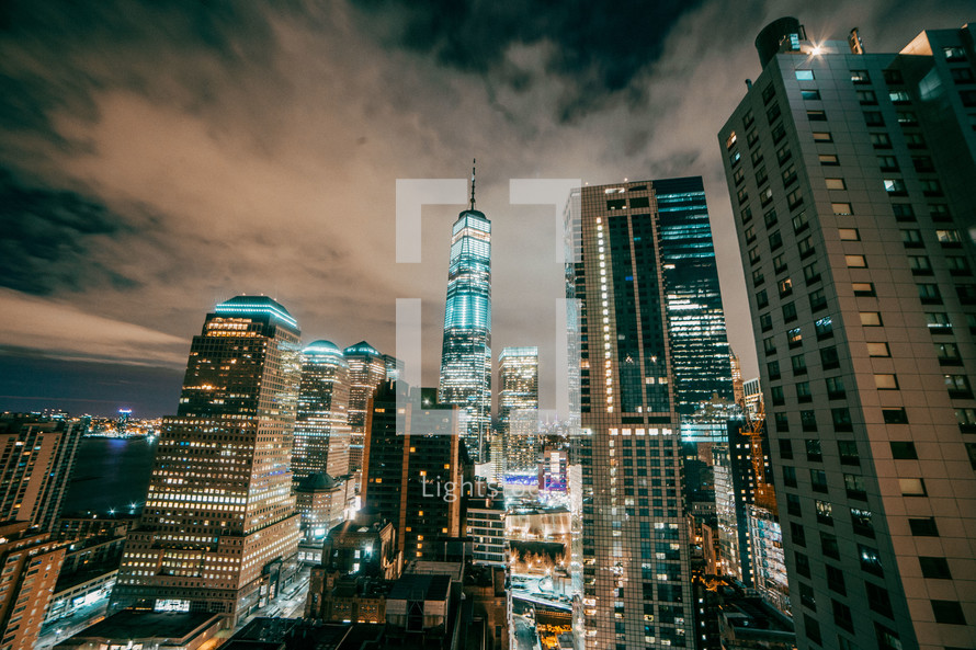 New York City Skyscrapers at night