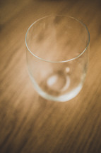drinking glass on a table 