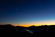 mountain silhouettes at dusk 