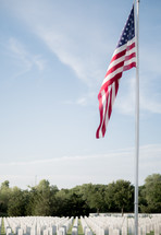 American flag at Arlington National Cemetery 