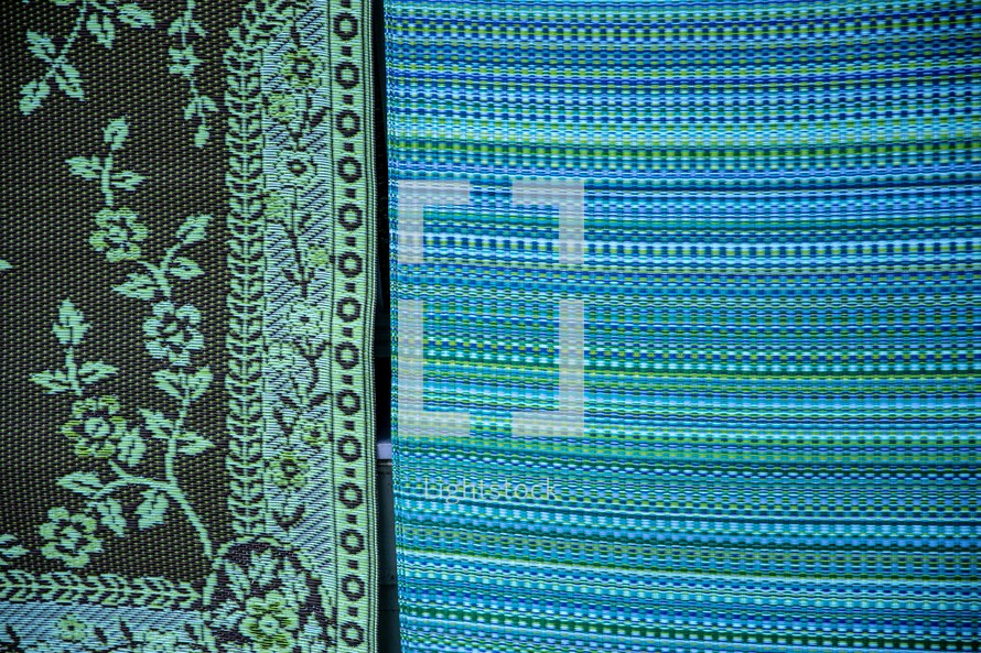 blue and green linens 