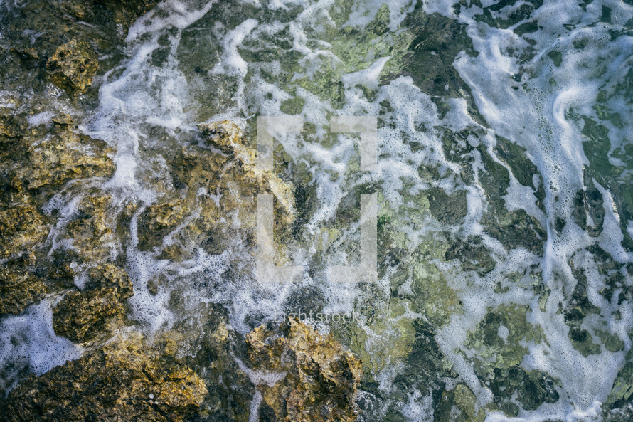 sea foam on a shore 