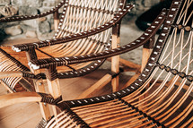 Handcrafted stylish rattan furniture. Beautiful authentic armchairs, eco material. High quality photo