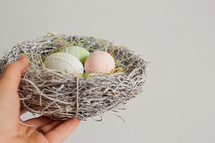 Easter eggs in nest 