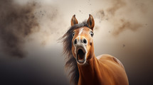 A surprised look on a horses face.