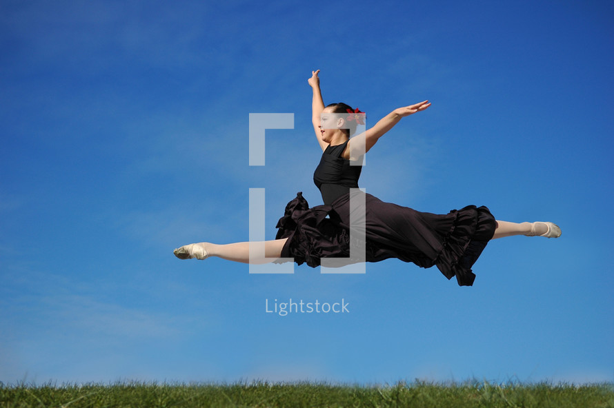ballerina jumping in the air 