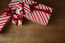 striped gifts for Christmas 