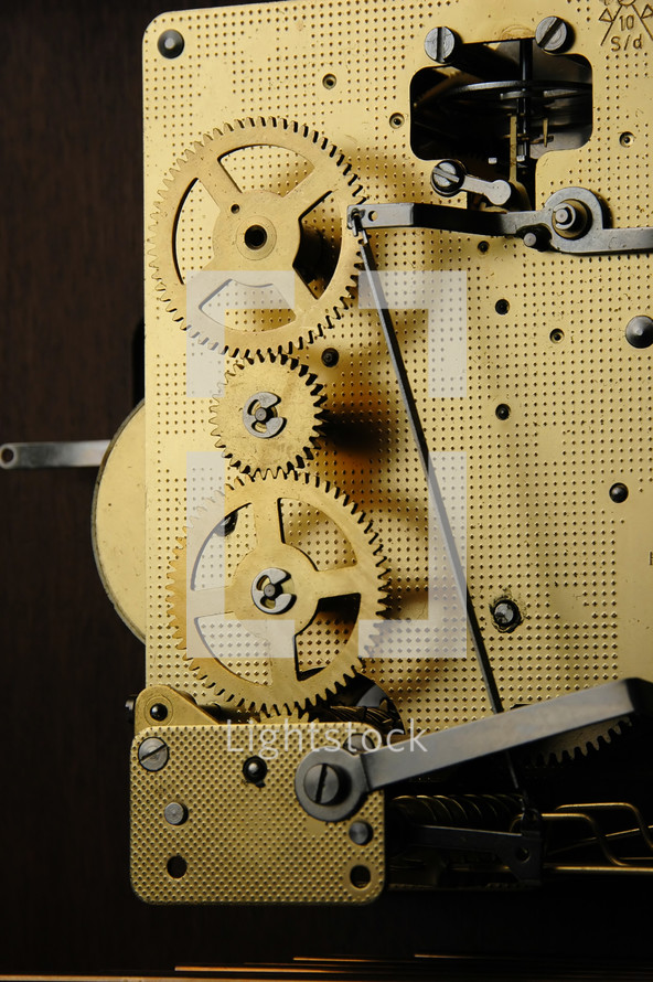 The inner workings of a clock.