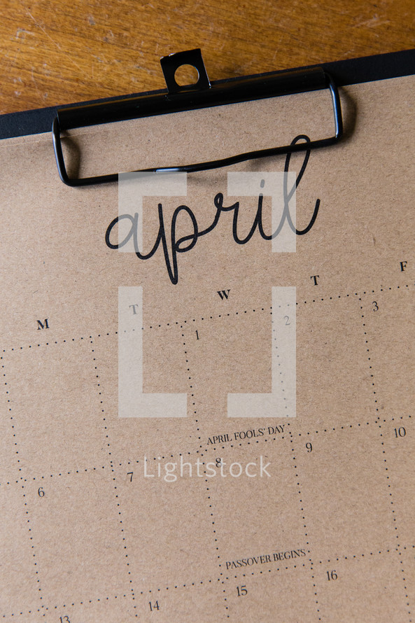 April calendar 