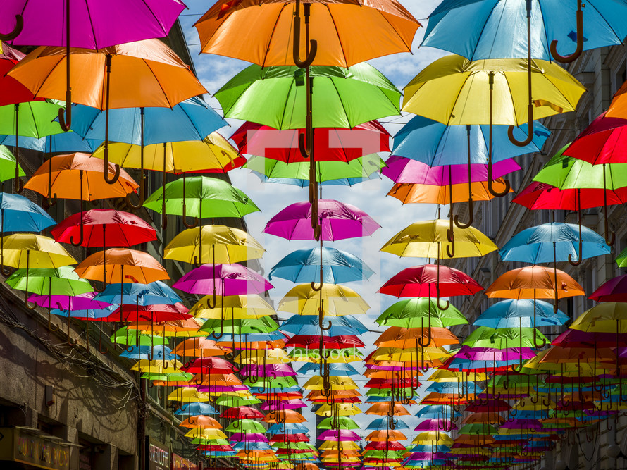 colorful umbrellas 