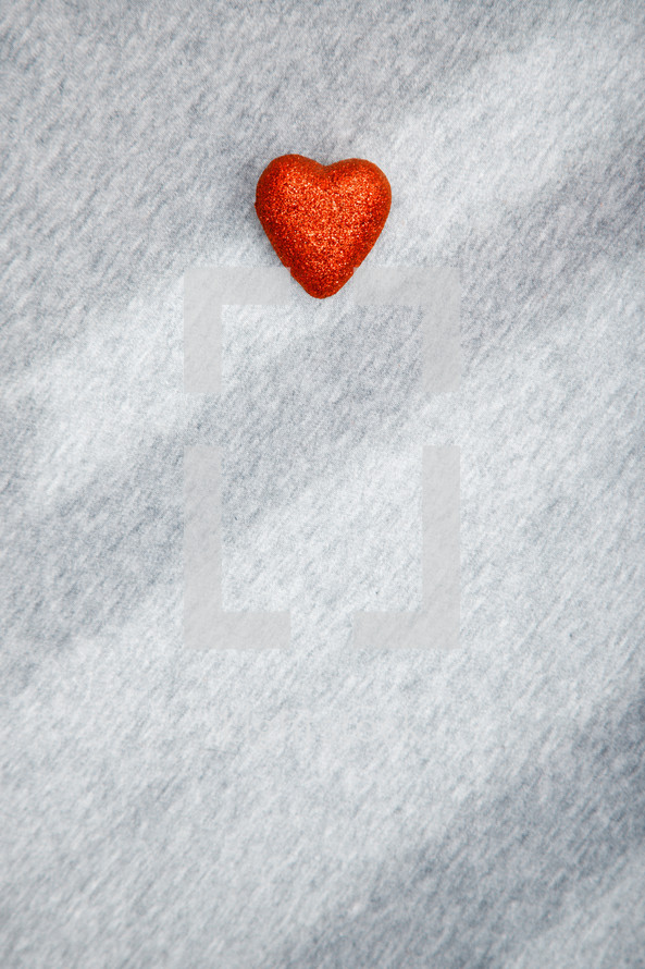 red heart on gray 