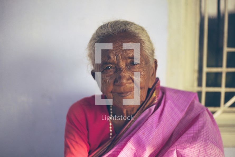 face of an elderly woman in Bangladesh 