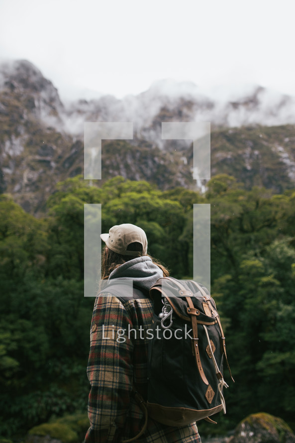 a man backpacking in New Zealand 