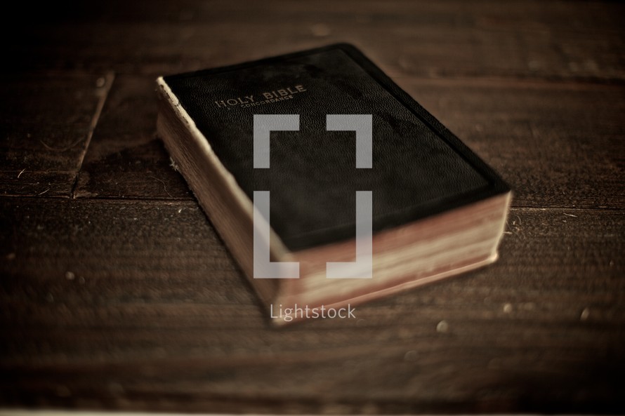 A bible lying on a table