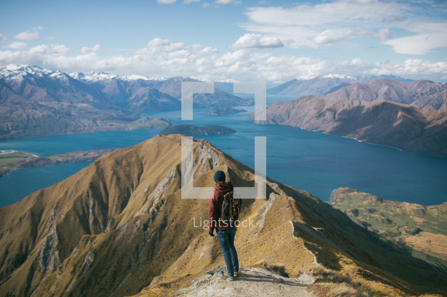 standing on a mountaintop in New Zealand 