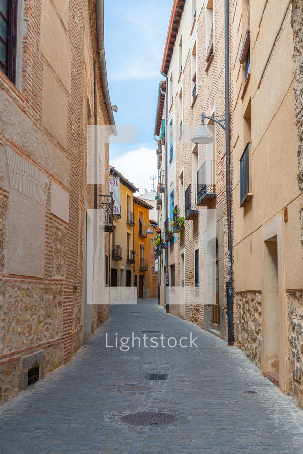 old street of Segovia, Spain, Castilla y Leon, Europe