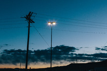 street light and power lines 