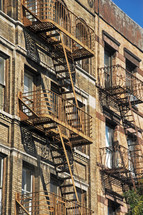 fire escape on building in a city 