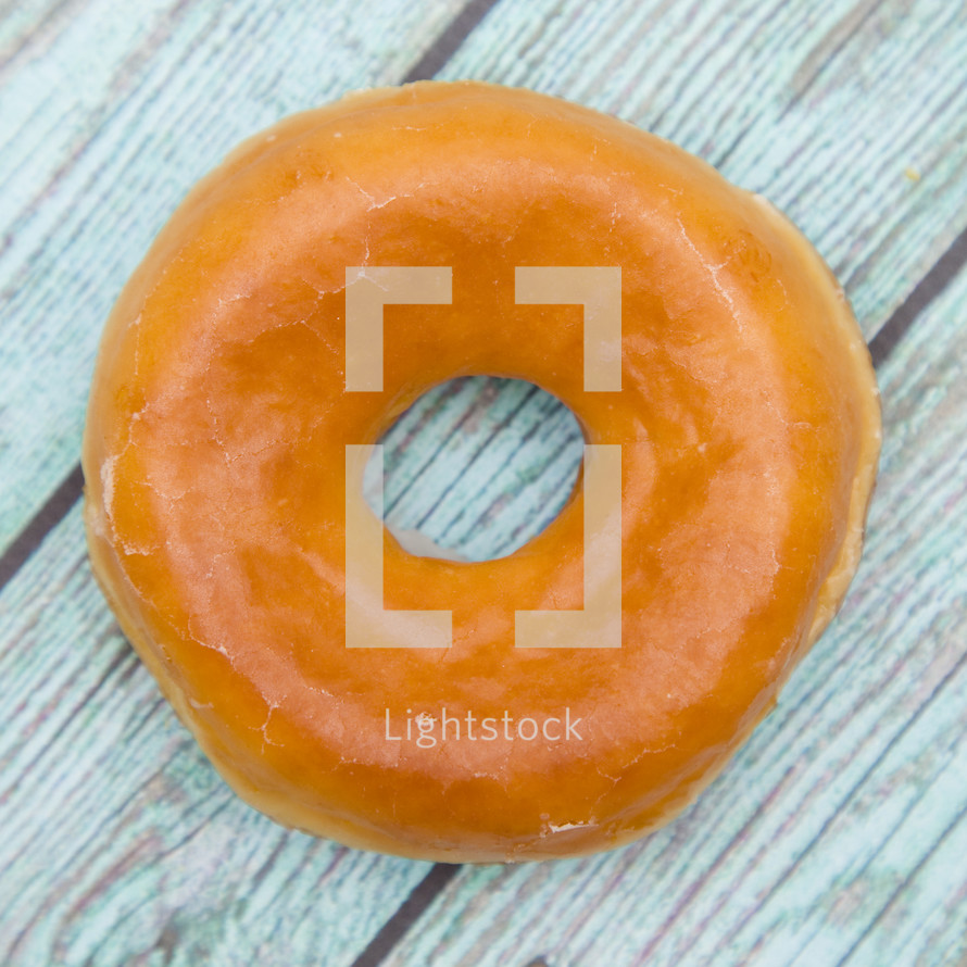 donut on a wood background 