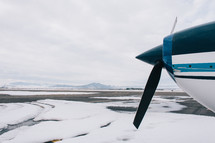 plane propeller and snow 