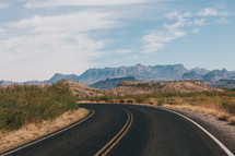 highway and desert mountains 