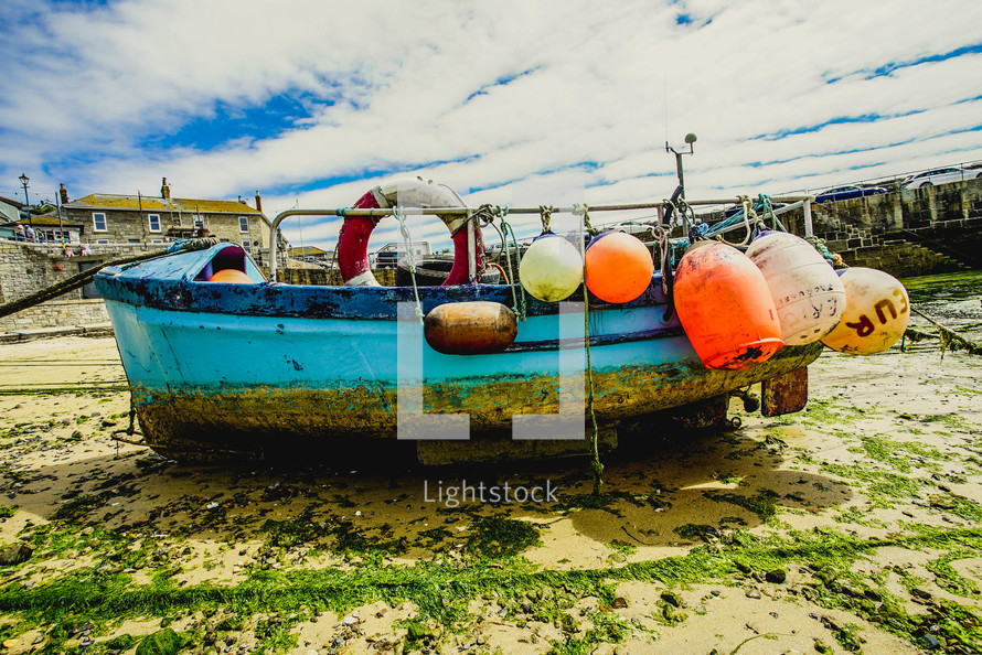 beached boat 