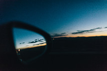 traffic in a rearview mirror 