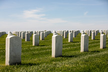 grave markers in a cemetery 