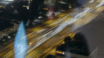 blurry, bokeh city lights at night 