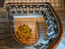 looking down a spiral staircase 