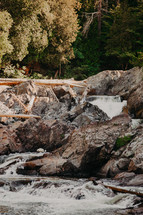 river rapids and jagged rocks 
