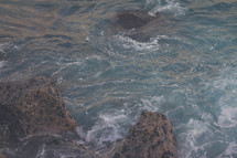 ocean water and rocks