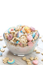 bowl of Lucky Charms cereal 