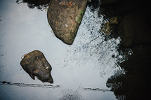 stones in a pond 