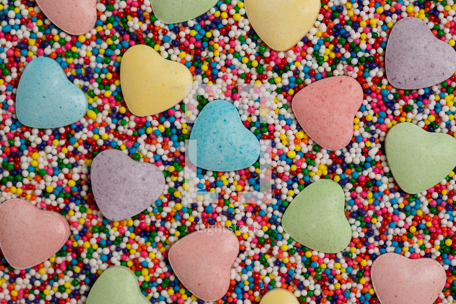 heart candy in sprinkles 