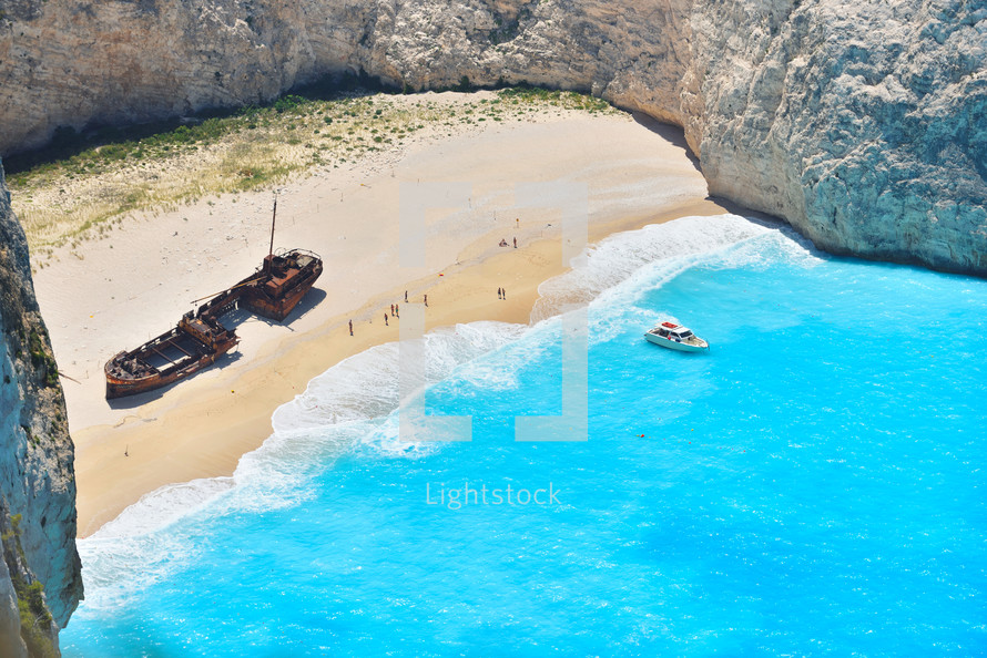 Famous shipwreck bay, Navagio beach, Zakynthos island, Greece
